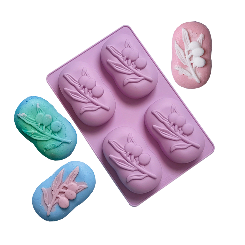 Soap Making Lye - Cetakan sabun silikon pohon zaitun Oval