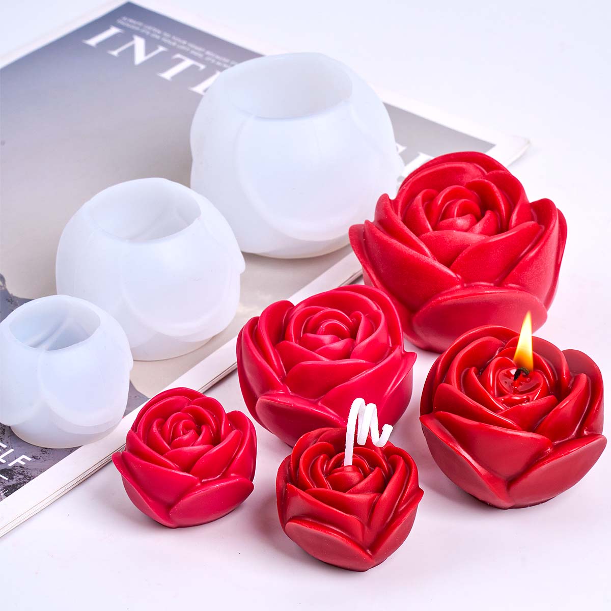 Soap Making Scents - Cetakan Lilin Silikon Bentuk Bunga 3D